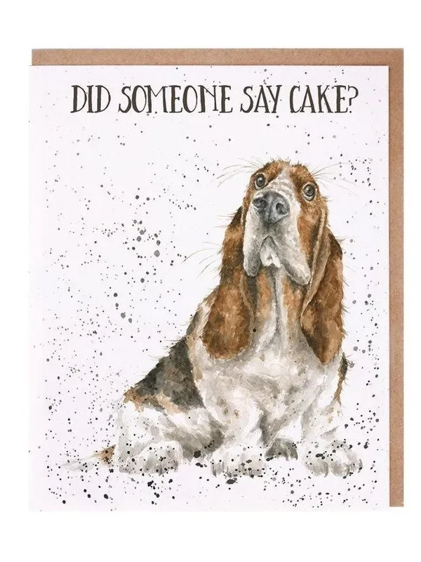 Card AOC065 Did Someone Say Cake? Basset