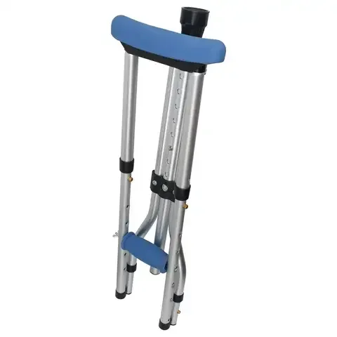 Carex Health Brands Blue Folding Crutches Aluminum/Plastic 58 in. H X 8 in. L