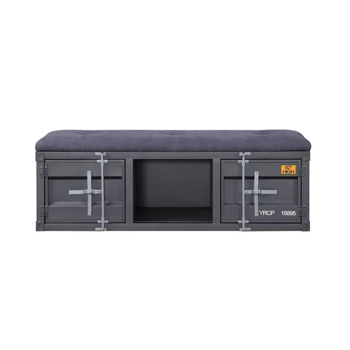 Cargo Bench (Storage), Gray Fabric & Gunmetal