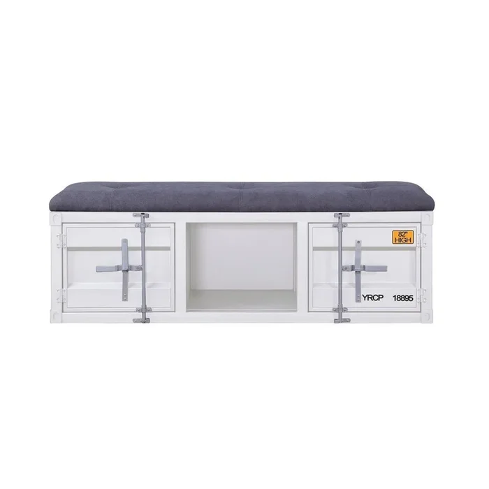 Cargo Bench (Storage), Gray Fabric & White