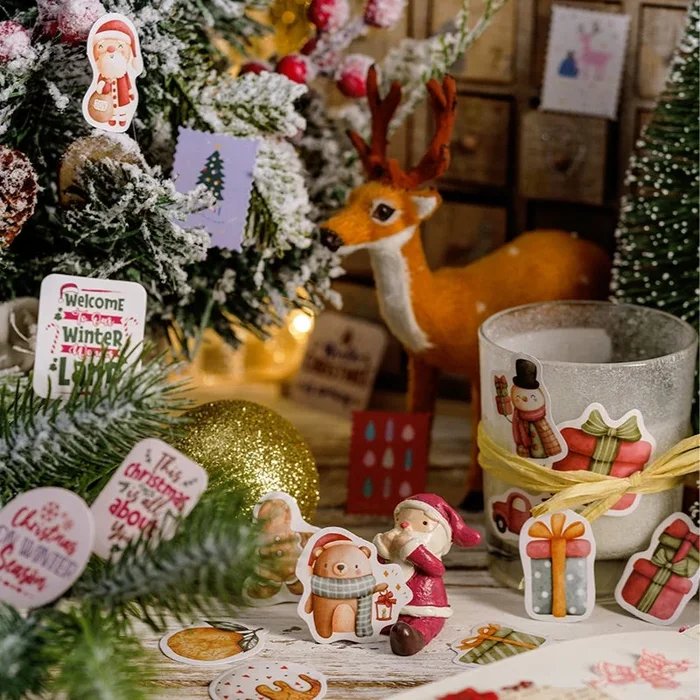 Cartoon Christmas Decorative Stickers – Food, Gifts, Stamps, Greetings