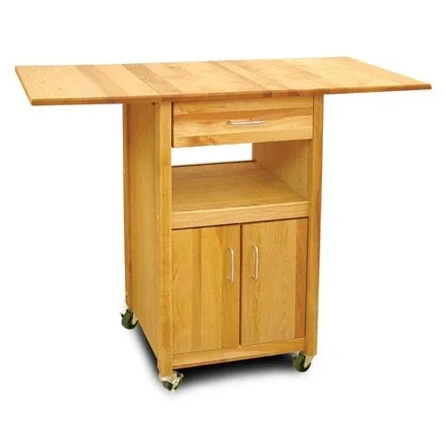 Catskill Craftsmen Brown Wood Base with Birch Butcher Block Top Kitchen Cart (40-in x 20-in x 35.5-in)