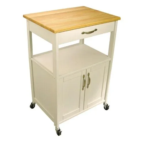 Catskill Craftsmen Brown Wood Base with Wood Top Kitchen Cart (23.5-in x 17.5-in x 34.25-in)