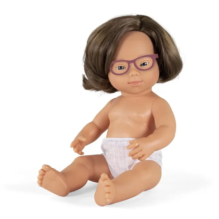 Caucasian Girl With Down Syndrome With Glasses Doll – Inclusive Toy for Kids