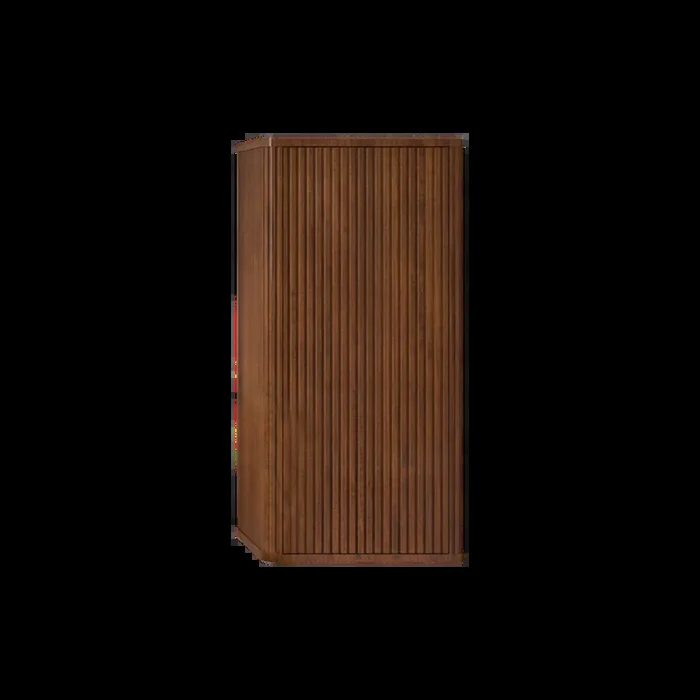 Cc0414S305 Striped Walnut Bathroom Floating Side Cabinet, Wall Mounted Storage Cabinet For Small Spaces, Pre Assembled Walnut Engineered Wood