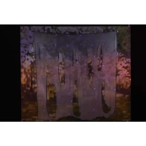Celebrations Halloween Purple 48 ct LED Prelit Hanging Gauze Lights