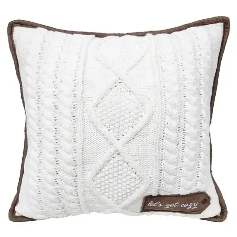 Celebrations Home Brown/White Cozy Knit Pillow 16 in.