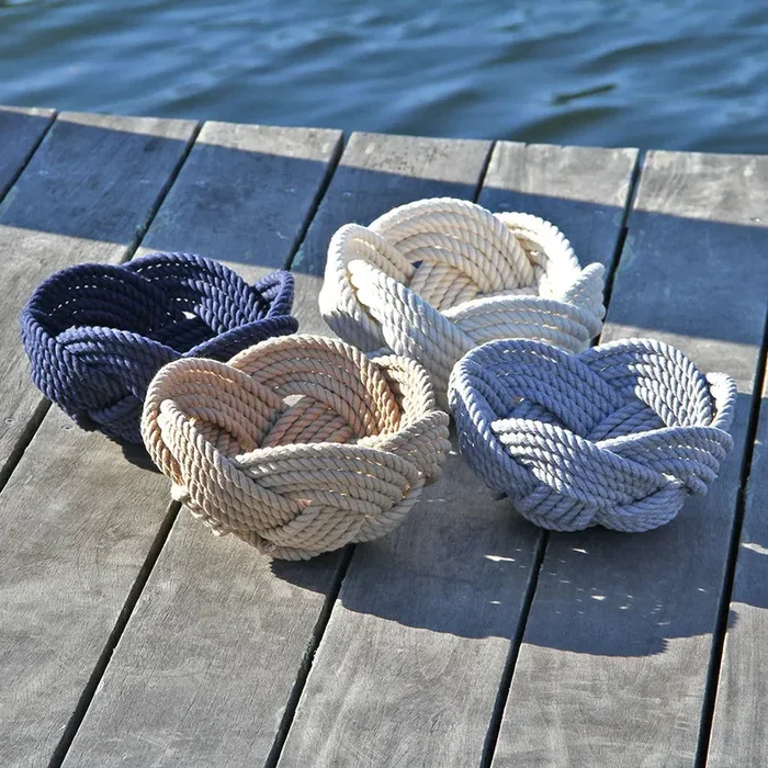 Celtic Knot Woven Cotton Rope Bowl