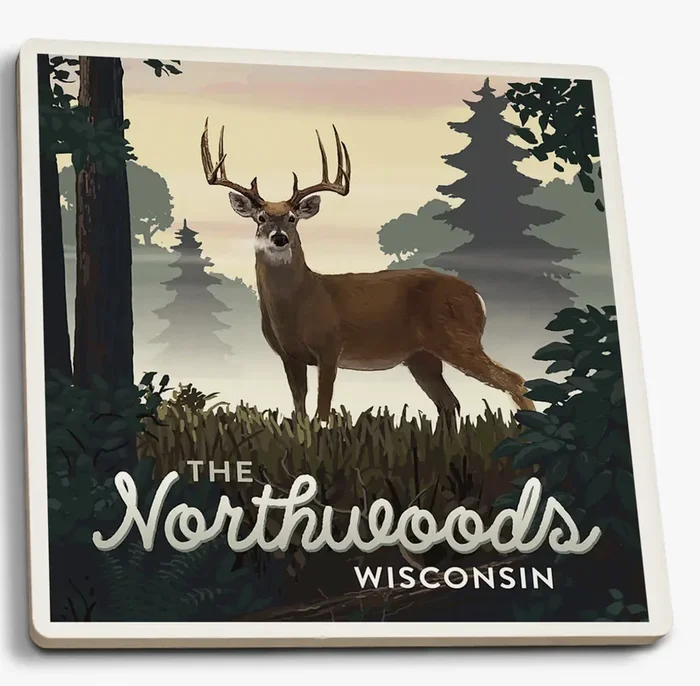 Ceramic Coaster – Northwoods WI