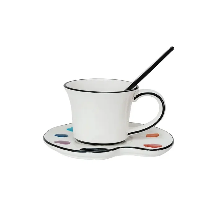 Ceramic Paint Palette Saucer and Teacup