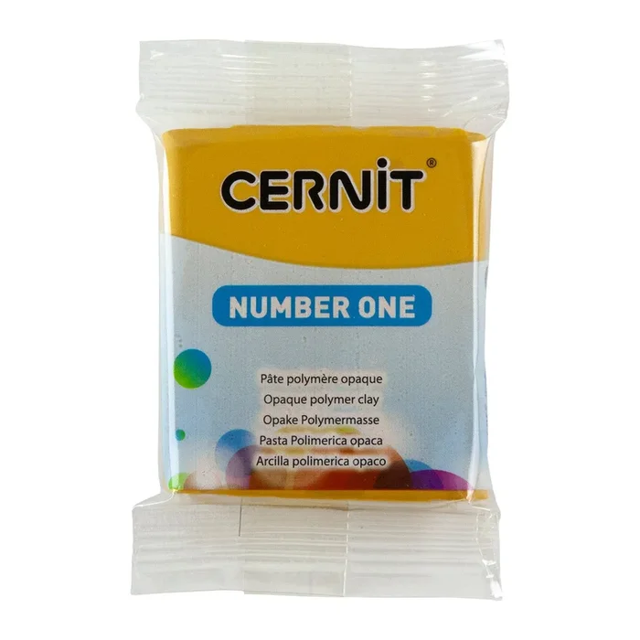 Cernit Number One Polymer Clay – Yellow Ochre 2oz (56g) block