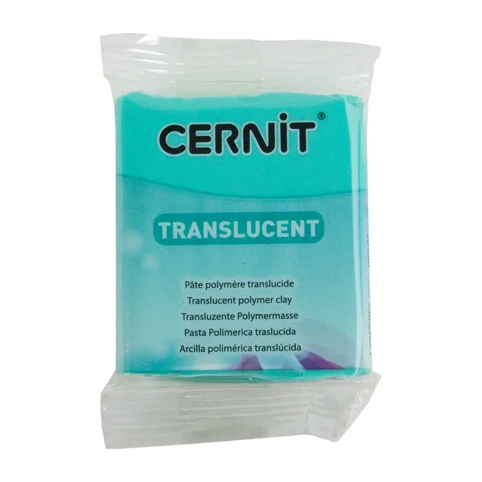 Cernit Translucent Polymer Clay – Emerald 2oz (56g) block