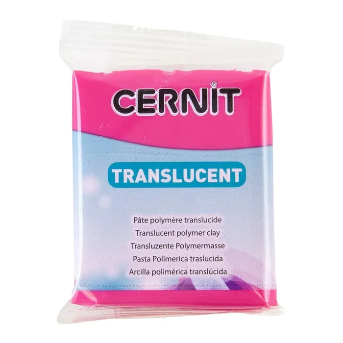 Cernit Translucent Polymer Clay – Ruby Red 2oz (56g) block