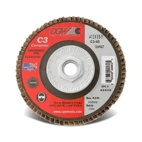 CGW 4-1/2 in. D X 5/8-11 in. Ceramic Flap Disc 80 Grit 1 pc
