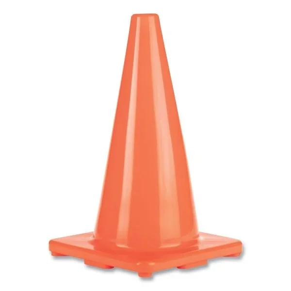 Champion Sports Hi-Visibility Vinyl Cones – 18″ Tall, Fluorescent Orange
