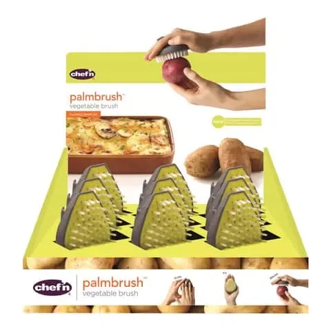 Chef’n Palmbrush Gray/Yellow Plastic Vegetable Brush