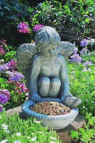 Cherub Birdfeeder Statuary
