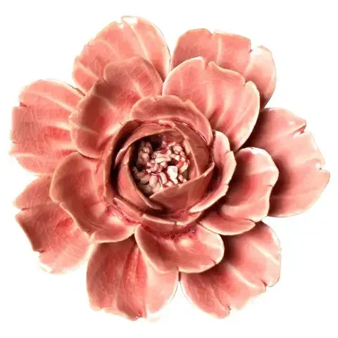 Chive Ceramic Flower Collection 5 2 in. H X 4 in. L Glazed Pink Ceramic Rose Wall Flower