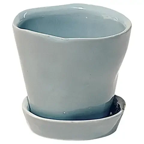 Chive Tika 3 in. D Ceramic Succulent Pot New Grey