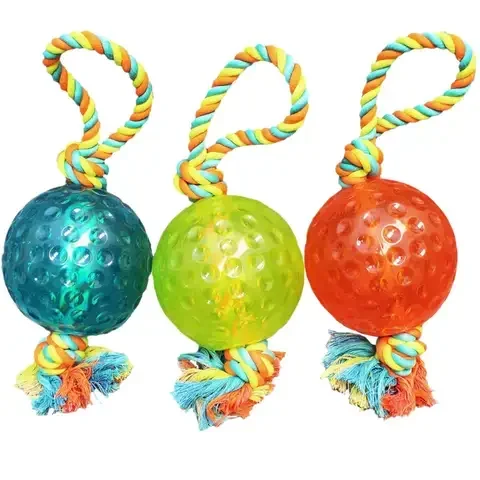 Chomper Assorted TPR Rope Tug Dog Toy Large 3 pk