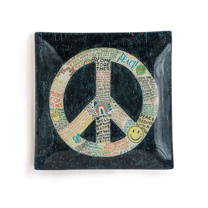 Choose Peace Square Decoupage Plate 6″ x 6″