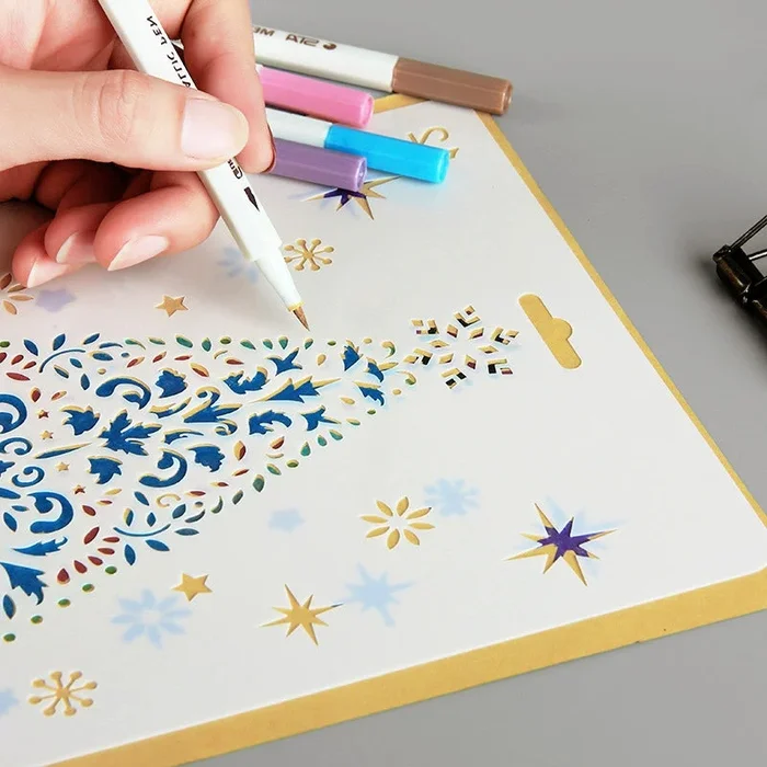 Christmas Cartoon Decorative Hollow Stencil
