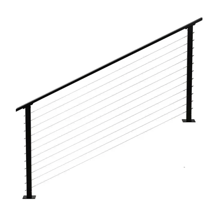 CityPost 6 ft. Black Stair Cable Railing 36 in. Base Mount