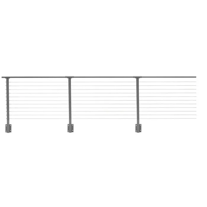 CityPost 72 ft. x 36 in. Grey Deck Cable Railing, Face Mount