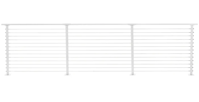 CityPost Deck Mount White Steel Deck Cable Rail Kit