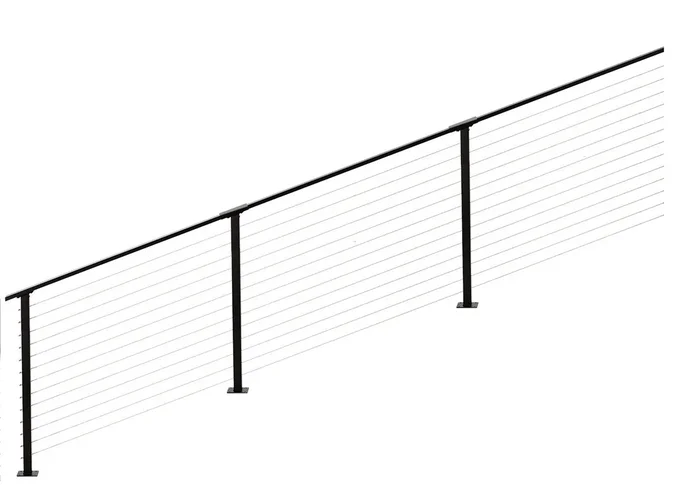 CityPost Stair Deck Mount 26-ft x 42-in Black Steel Deck Cable Rail Kit