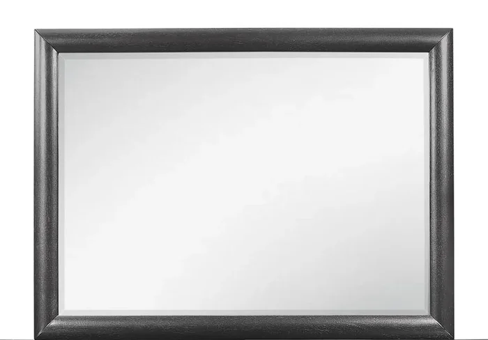 Civic Grey Mirror Gray Solid Wood Mdf