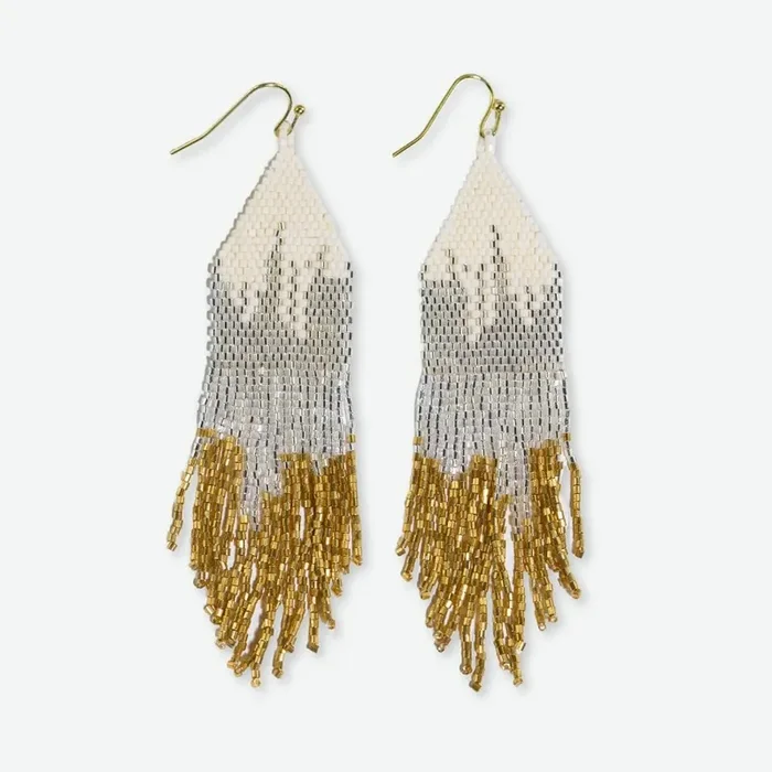 Claire ombré beaded fringe earrings st mortiz