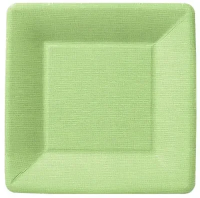 Classic Linen Paper Plates – Green