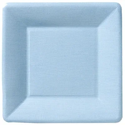 Classic Linen Paper Plates – Light Blue