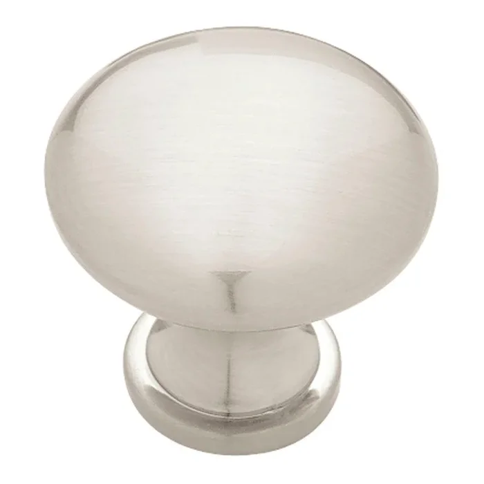 Classic Round 1-1/4 in. (32 mm) Satin Nickel Solid Cabinet Knob (10-Pack)