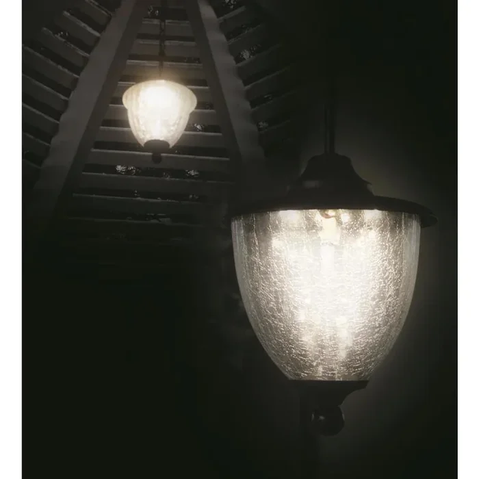 Classy Caps Eclipse Black Modern/Contemporary Crackled Glass Lantern LED Pendant Light