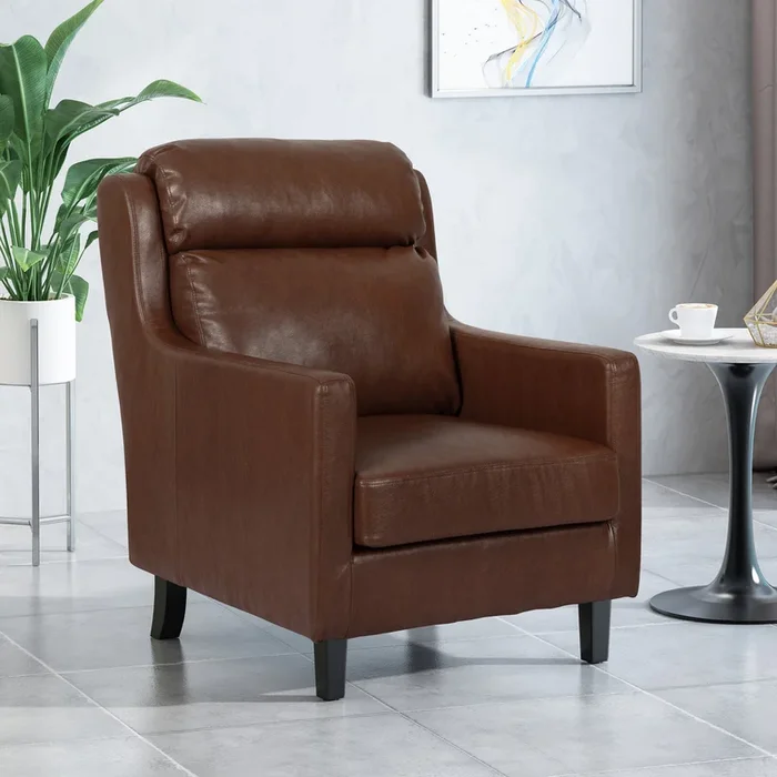Club Chair Dark Brown Pu