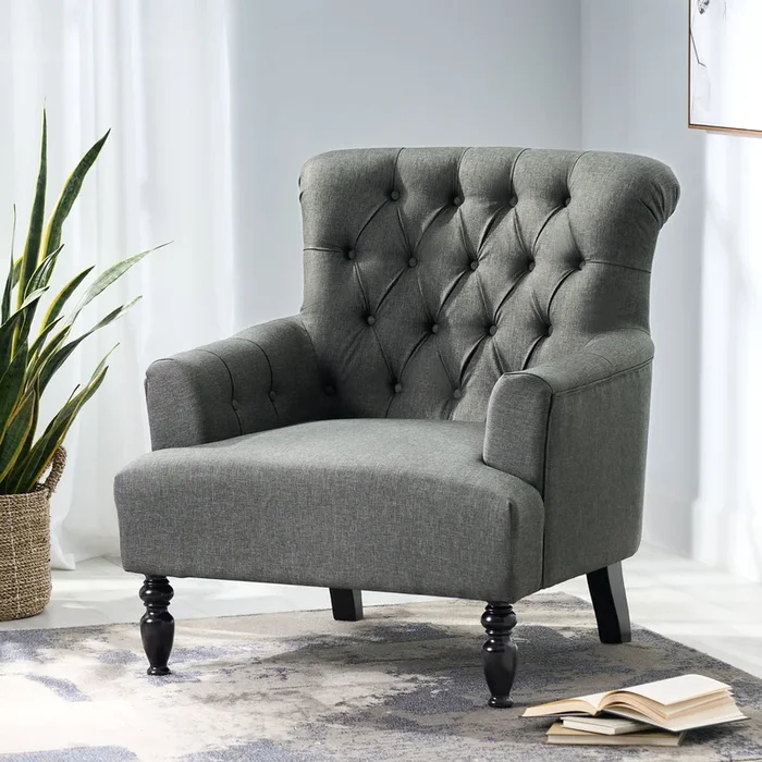 Club Chair Dark Gray Fabric