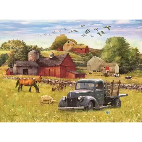 Cobble Hill Blue Truck Farm Tray Puzzle Multicolored 35 pc