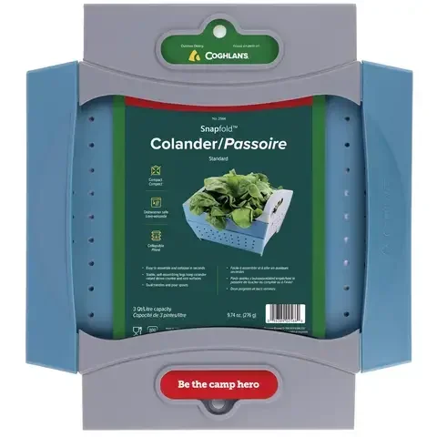 Coghlan’s Snapfold Blue/Gray Colander 3 qt 1 pk