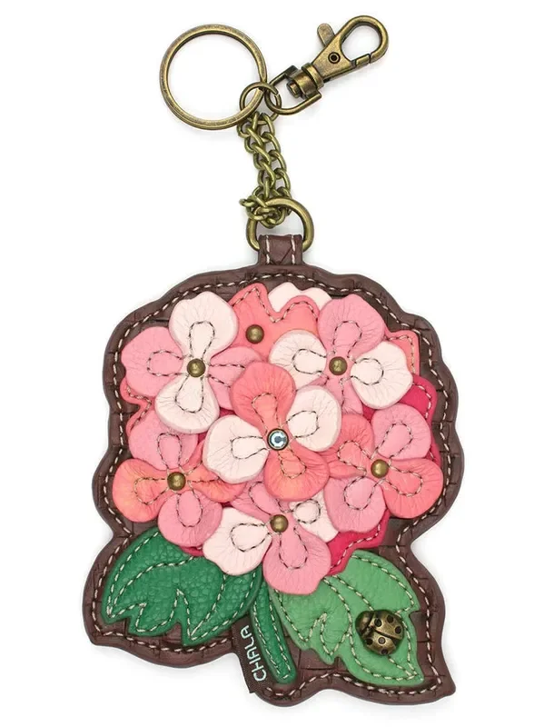 Coin Purse / Key Fob Pink Hydrangea 806HDAO