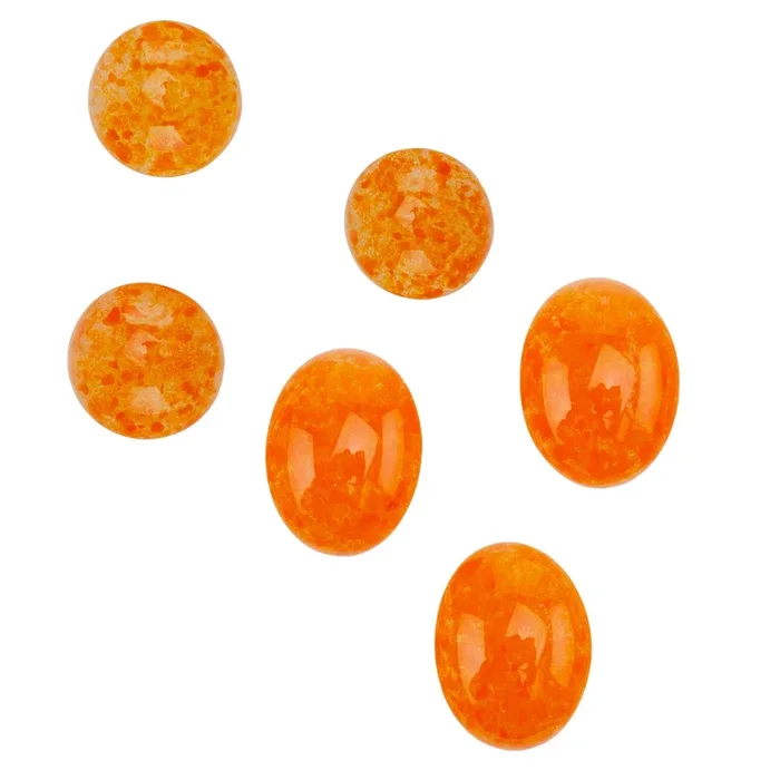 Colored Glass Cabochon – Orange Speckle