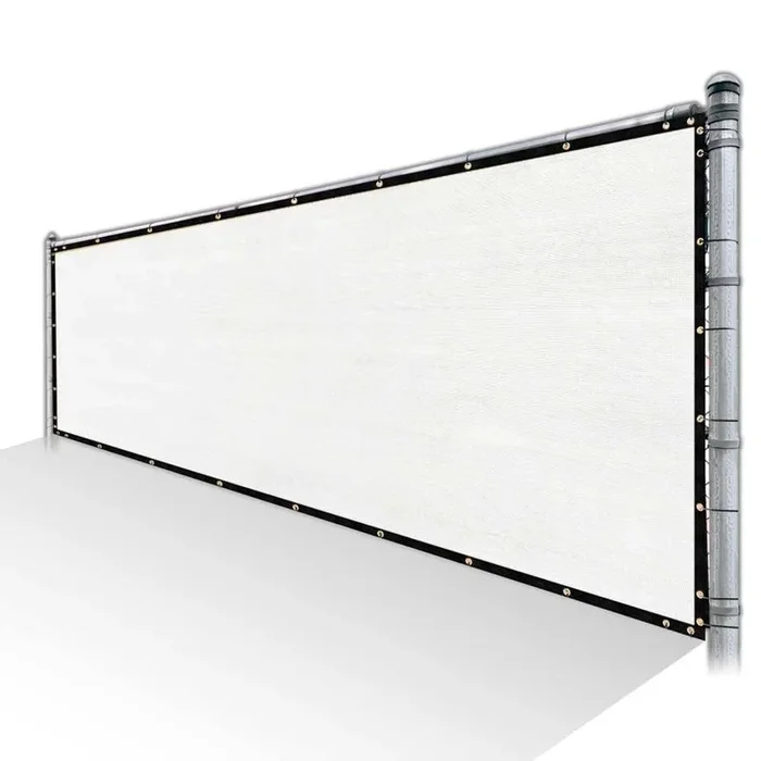 COLOURTREE 5 ft. x 25 ft. White Privacy Fence Screen Mesh Fabric Cover Windscreen with Reinforced Grommets for Garden Fence