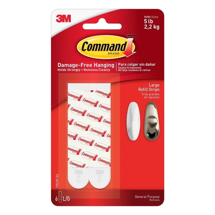 Command Large Foam Adhesive Strips 4 in. L 6 pk