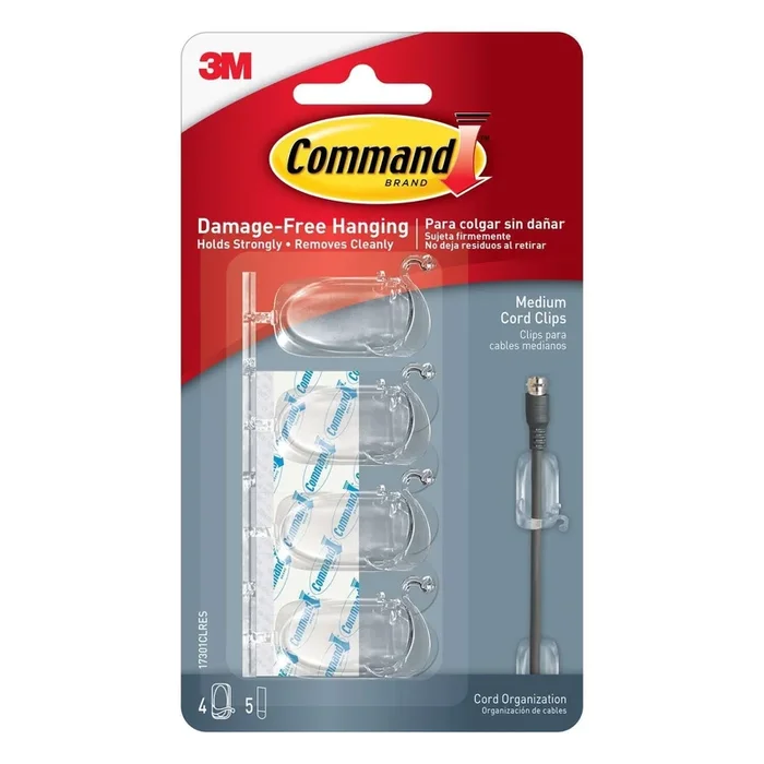 Command Medium Plastic Clip 1-1/4 in. L 4 pk