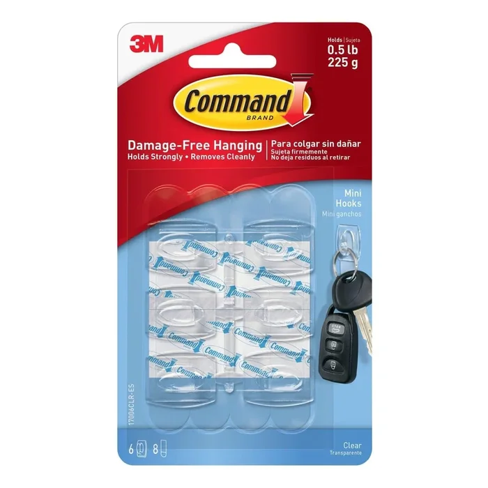 Command Mini Hook 11/8 in. L 6 pk