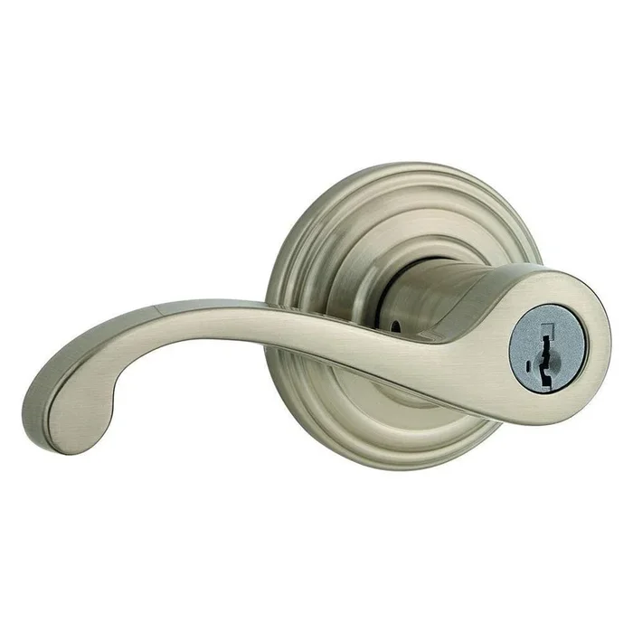 Commonwealth Satin Nickel Exterior Entry Door Lever featuring SmartKey Security