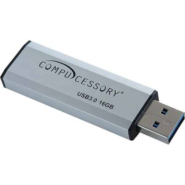 Compucessory 16Gb Usb 3.0 Flash Drive – 16 Gb – Usb 3.0 – Silver