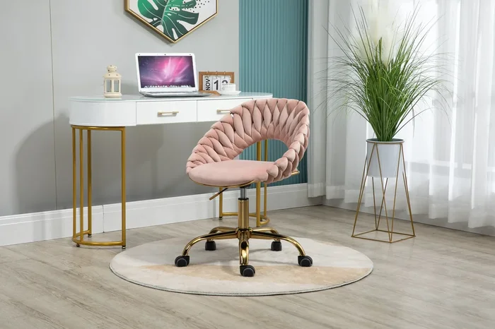 Computer Chair Office Chair Adjustable Swivel Chair Fabric Seat Home Study Chair