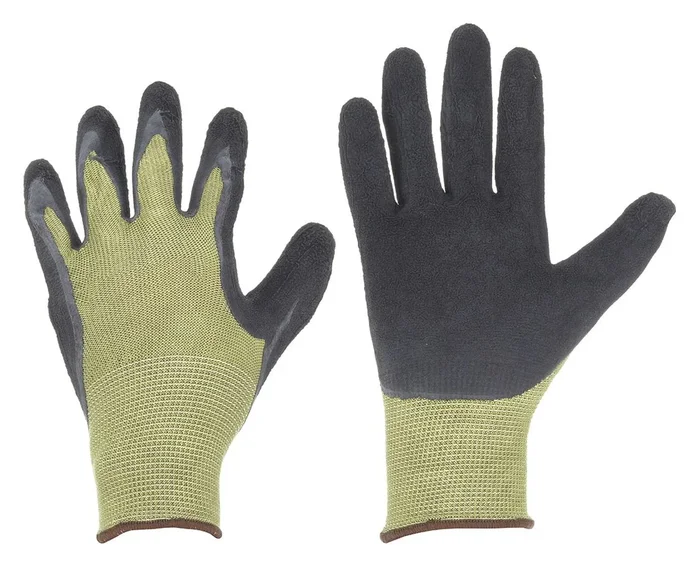 CONDOR Latex Coated Gloves 2XL: Foam Dipped, Palm Coating, ANSI Abrasion Level 3